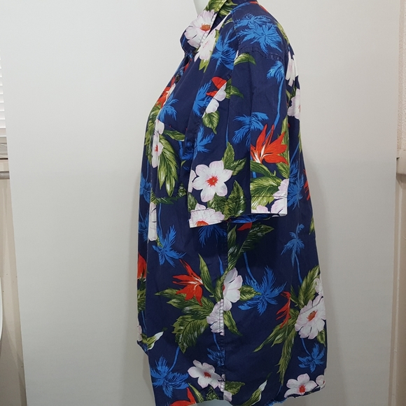 American Eagle Mens Hawaiian Floral XL Navy Red - Picture 9 of 12